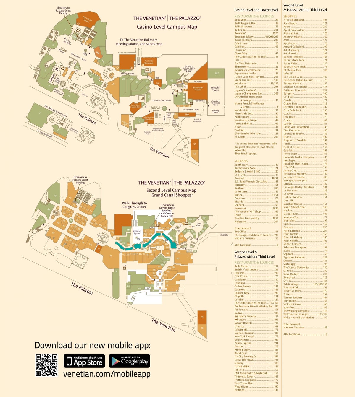 mapa Benátskej Las Vegas