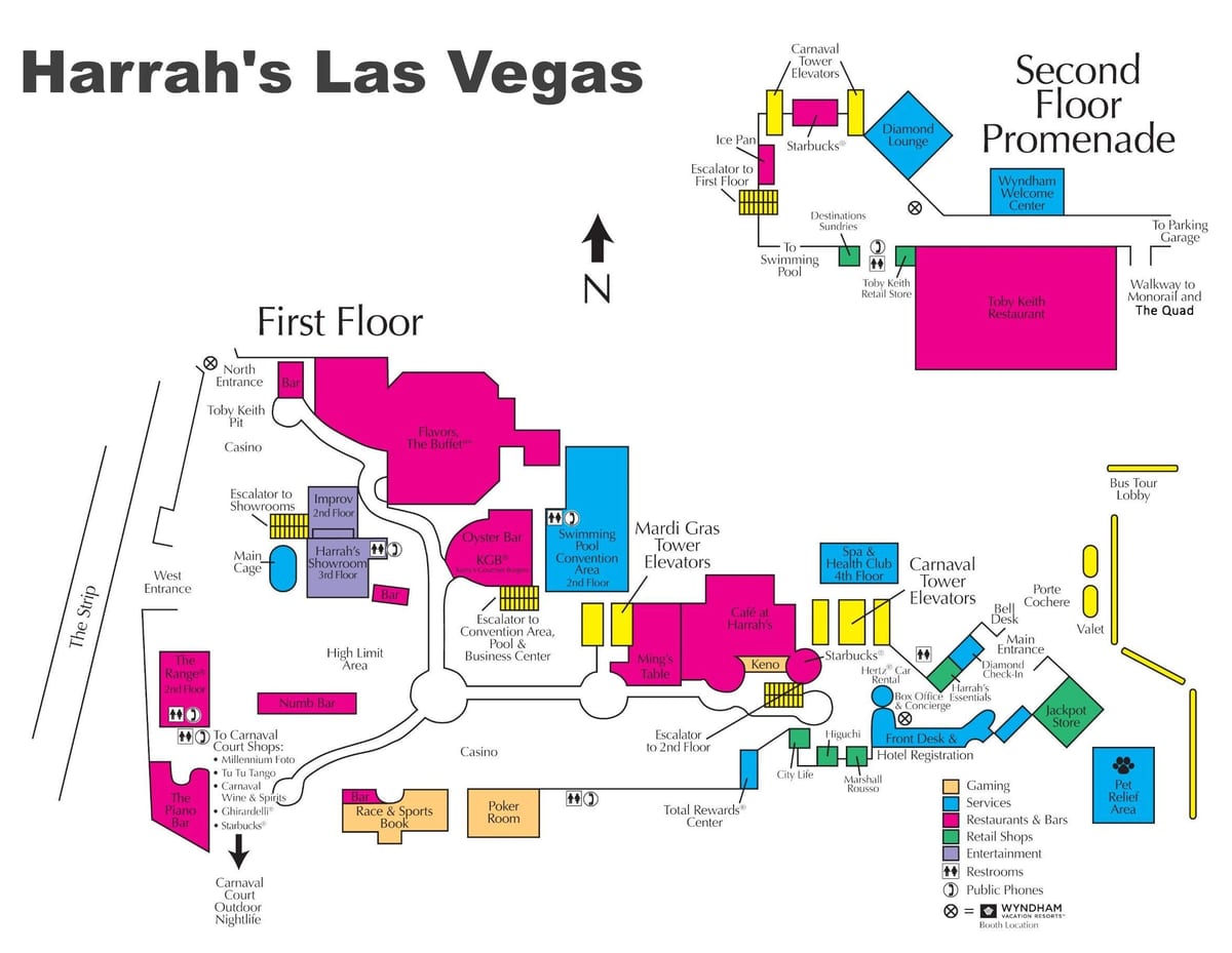 mapa Harrah ' s Las Vegas
