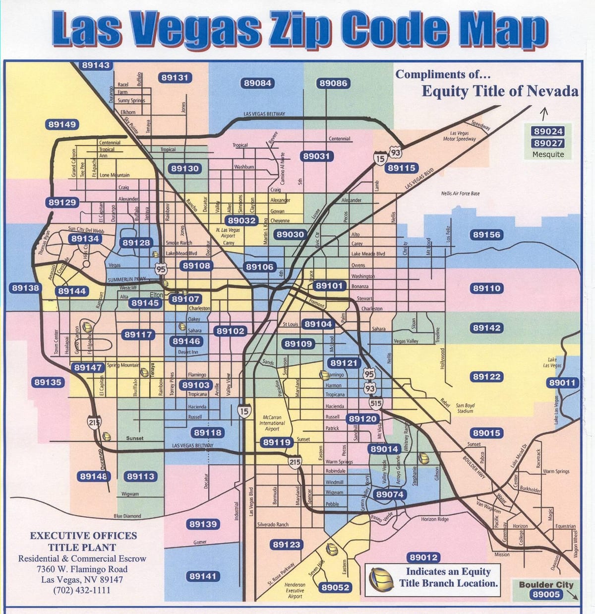 psč mapu Las Vegas