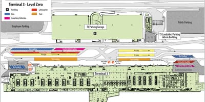 Las Vegas airport mapu terminálu 3